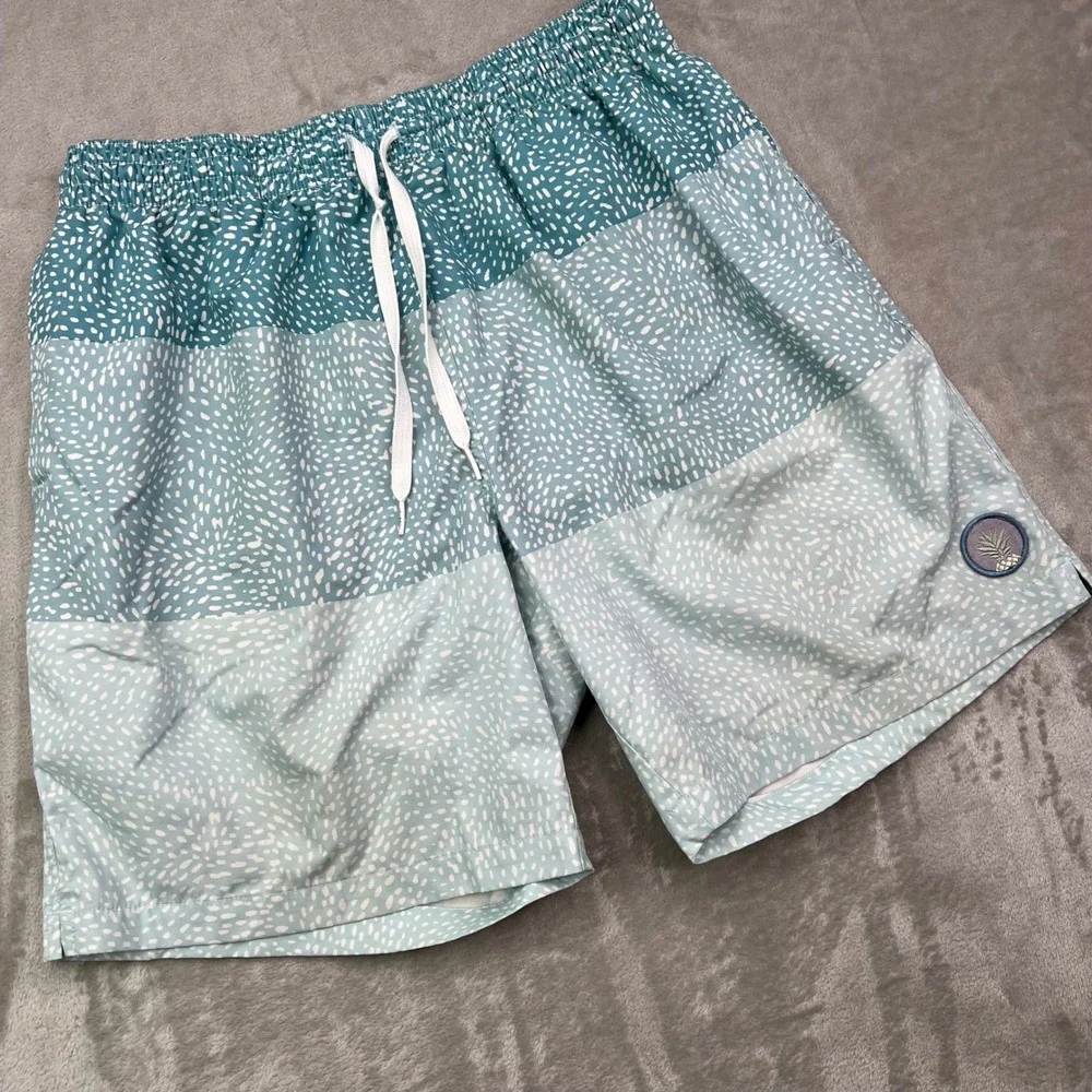 Chubbies Swim Trunks Mens XL Blue‎ Colorblock Speckled Mesh Lined Drawstring